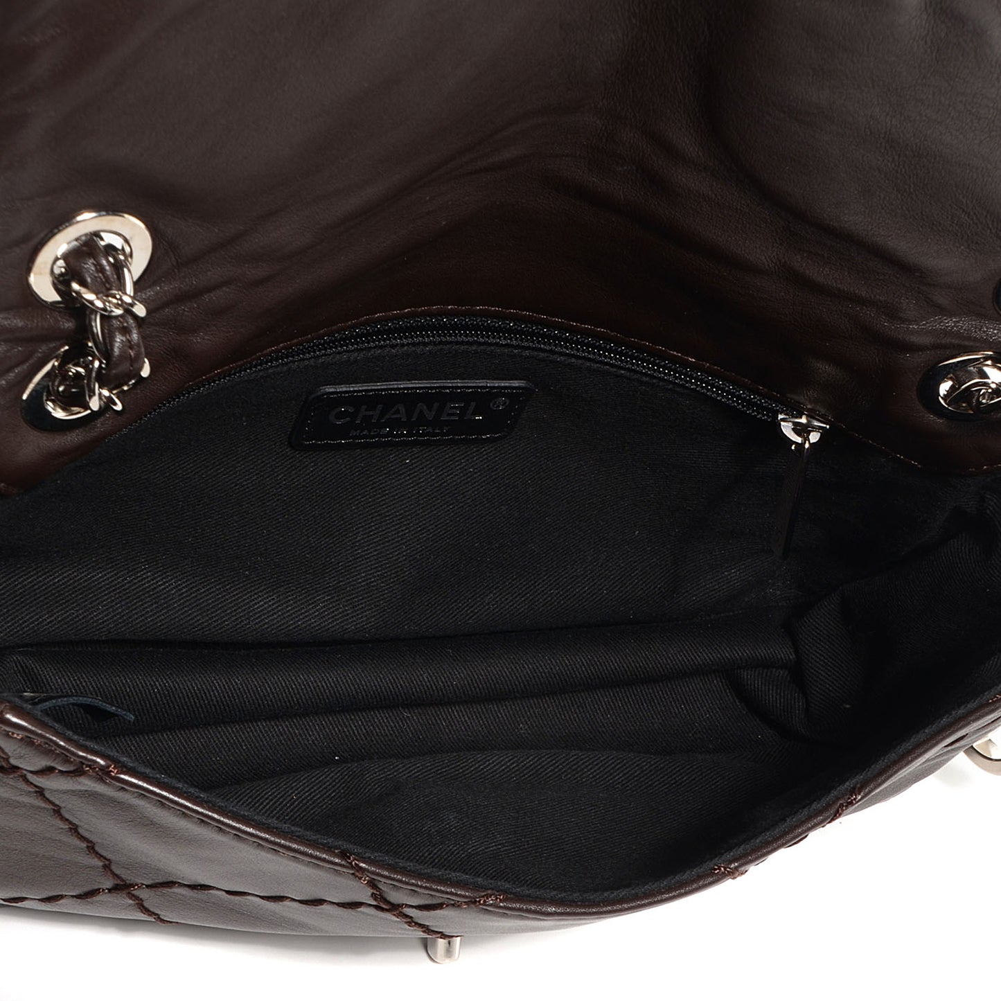 Calfskin Expandable Flap Brown