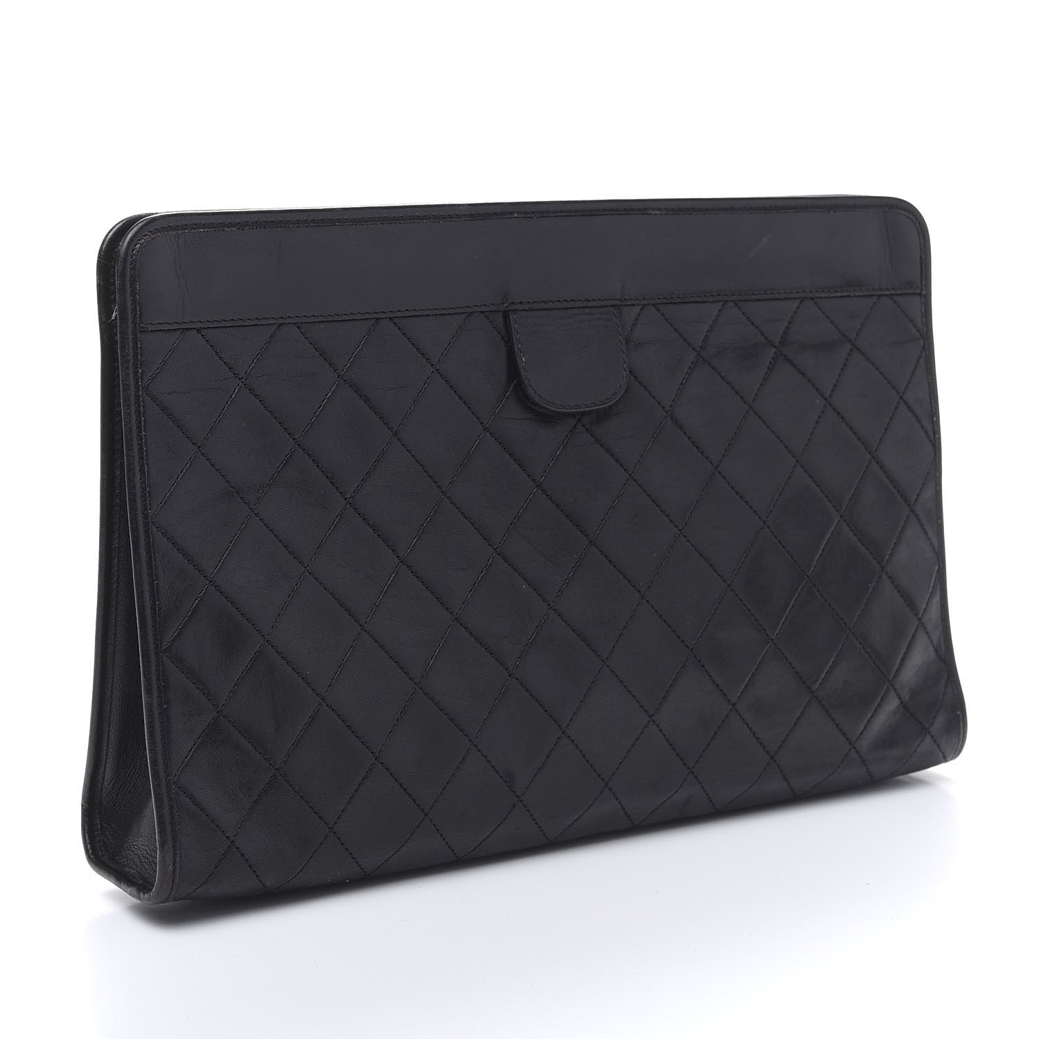 Chanel Lambskin Quilted CC Large Clutch Black 3 of 10