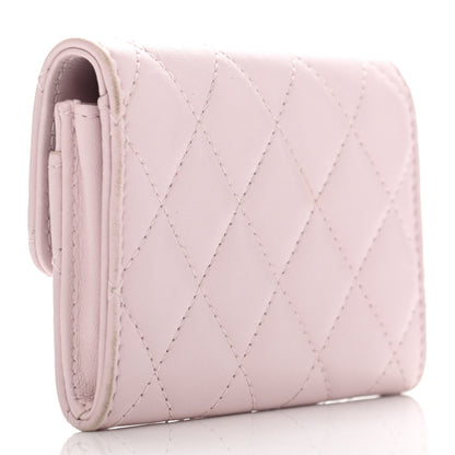Chanel Lambskin Quilted Flap Card Holder Pink 3 of 13