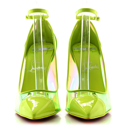 Christian Louboutin Disco PVC Hologram Debout Condorapik 100 Pumps 35 Fluo Yellow 2 of 9