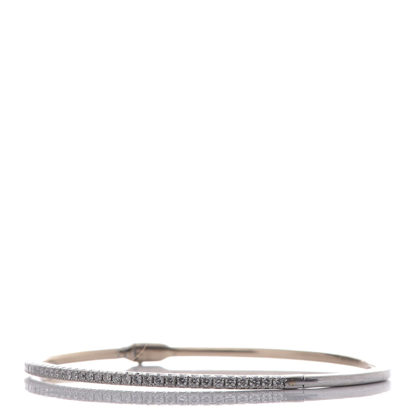 18K White Gold Diamond Metro Hinged Bangle