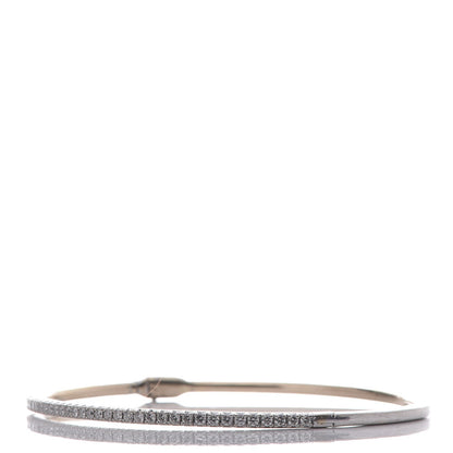 Tiffany 18K White Gold Diamond Metro Hinged Bangle 3 of 10