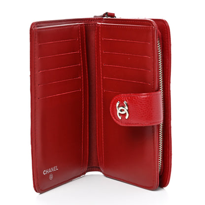 Chanel Caviar Quilted Zipped Pocket Wallet Red 5 of 11