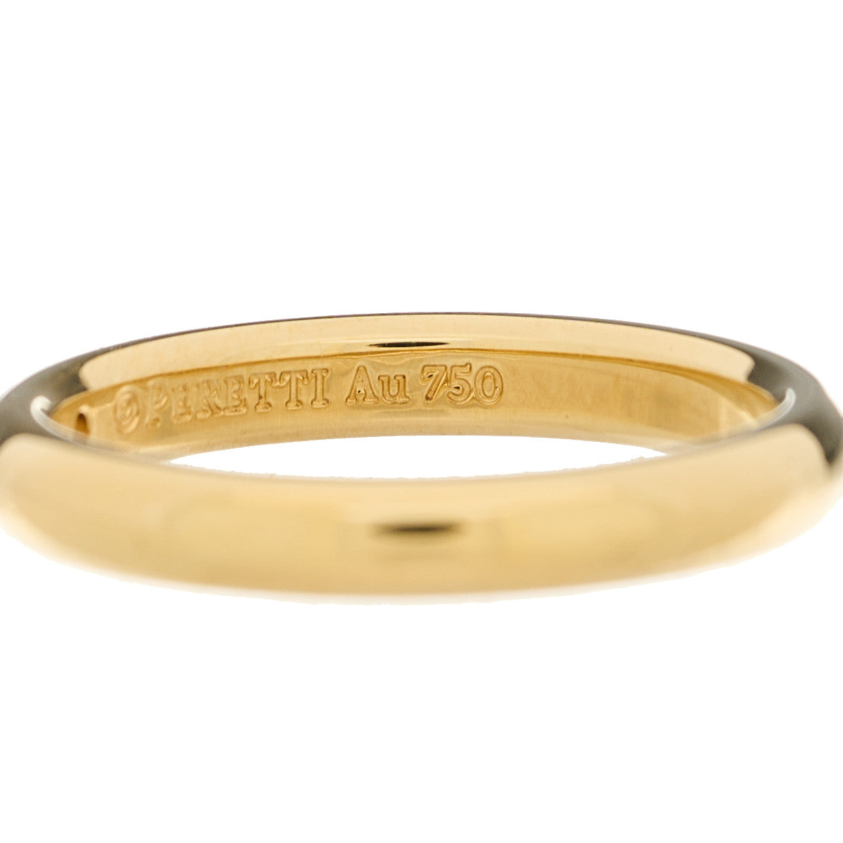 18K Yellow Gold Diamond 3mm Elsa Peretti Band Ring 50 5.5