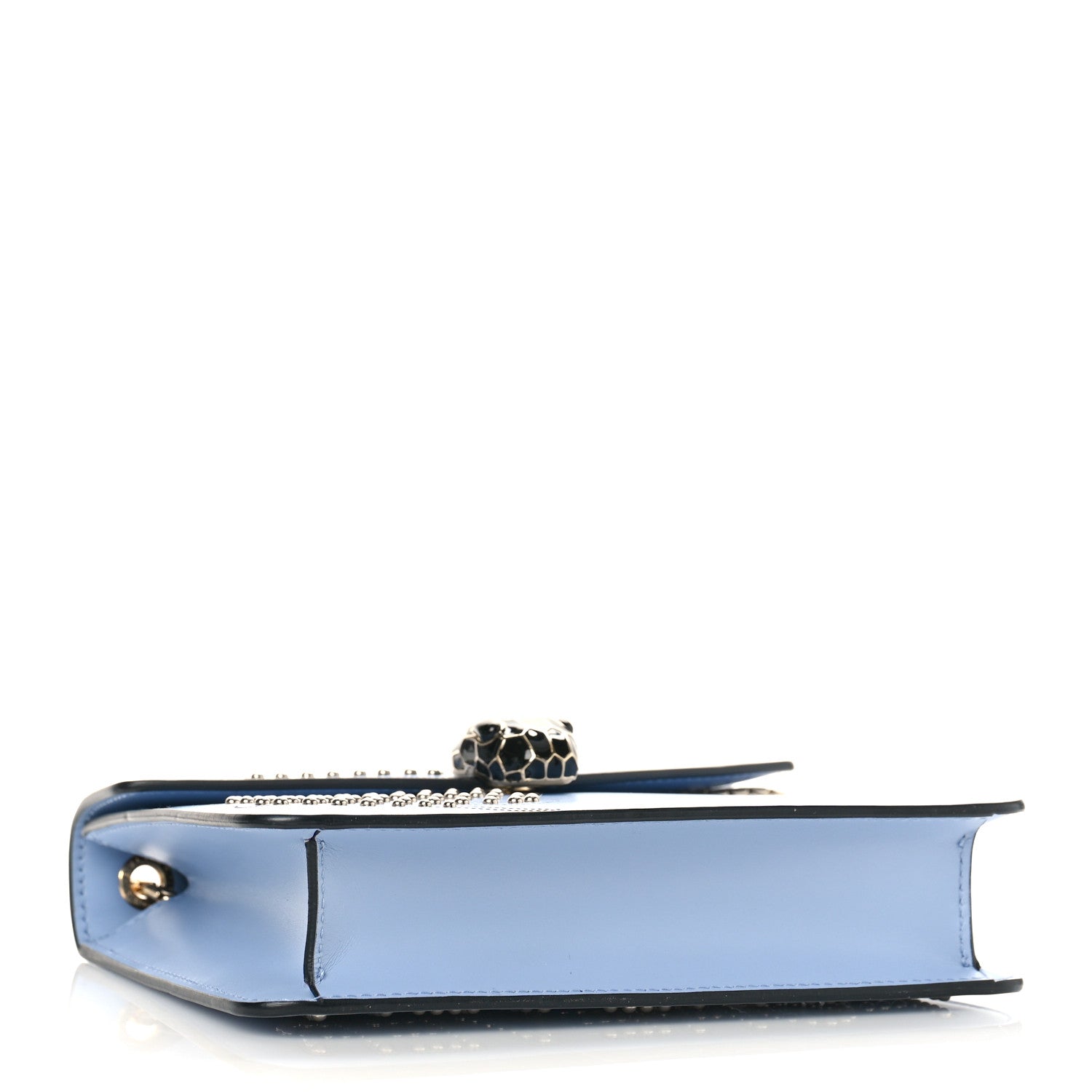 Bulgari Calfskin Embellished Serpenti Forever Crossbody Light Blue 5 of 9