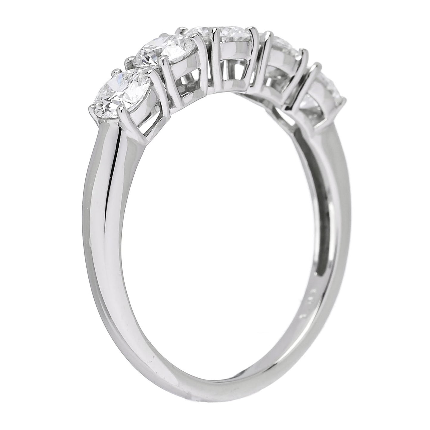 Platinum Diamond 1.04ct Half Eternity Band Ring 52 6