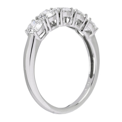 Parker & West by FASHIONPHILE Platinum Diamond 1.04ct Half Eternity Band Ring 52 6 6 of 10