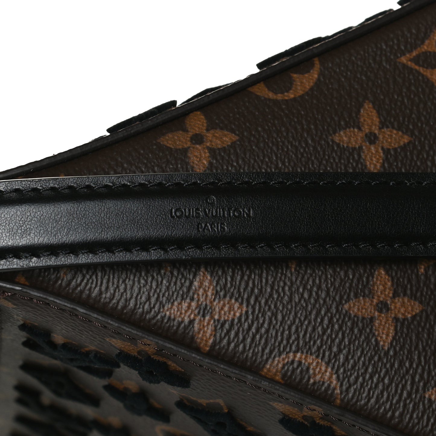 Monogram Tuffetage Triangle Messenger Black