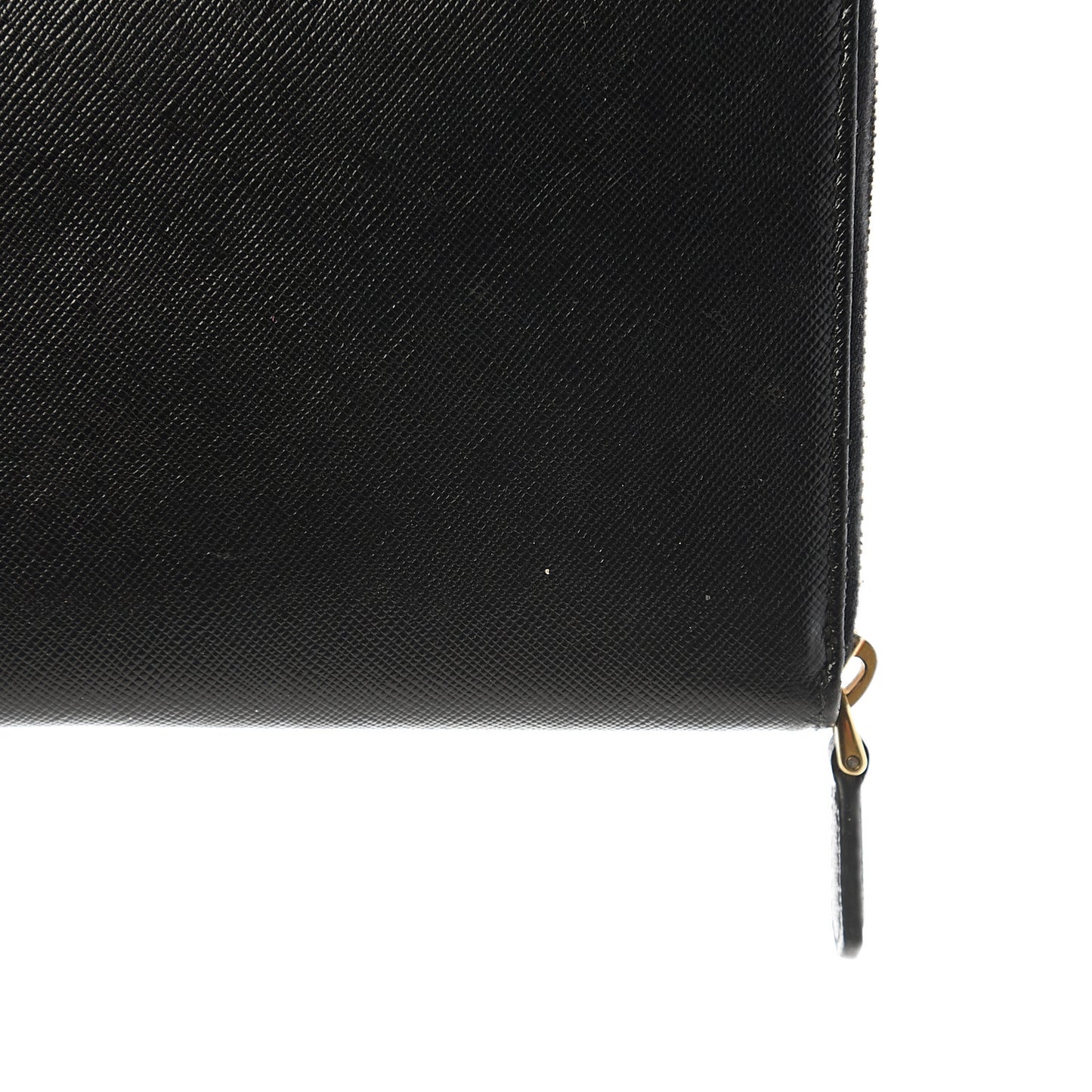Saffiano Metal Large Zip Around Travel Wallet Black