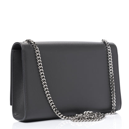 Saint Laurent Grain De Poudre Medium Classic Monogram Kate Satchel Earth Grey 2 of 3
