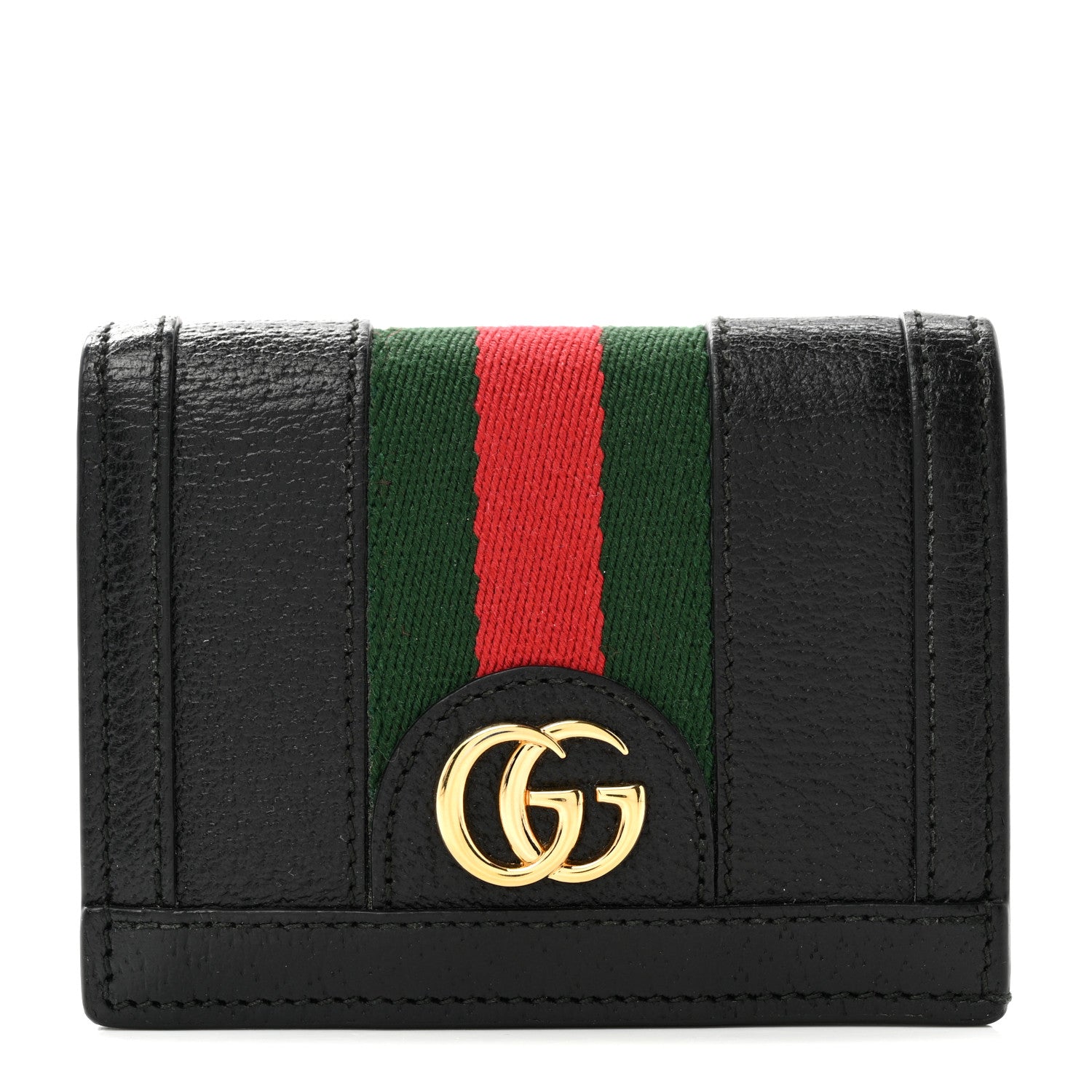 Gucci Calfskin Web Ophidia Card Case Black 1 of 9