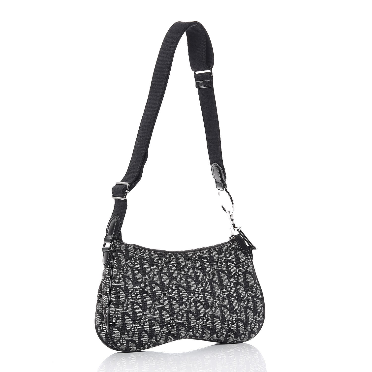 Christian Dior Monogram Double Saddle Bag Black 3 of 9