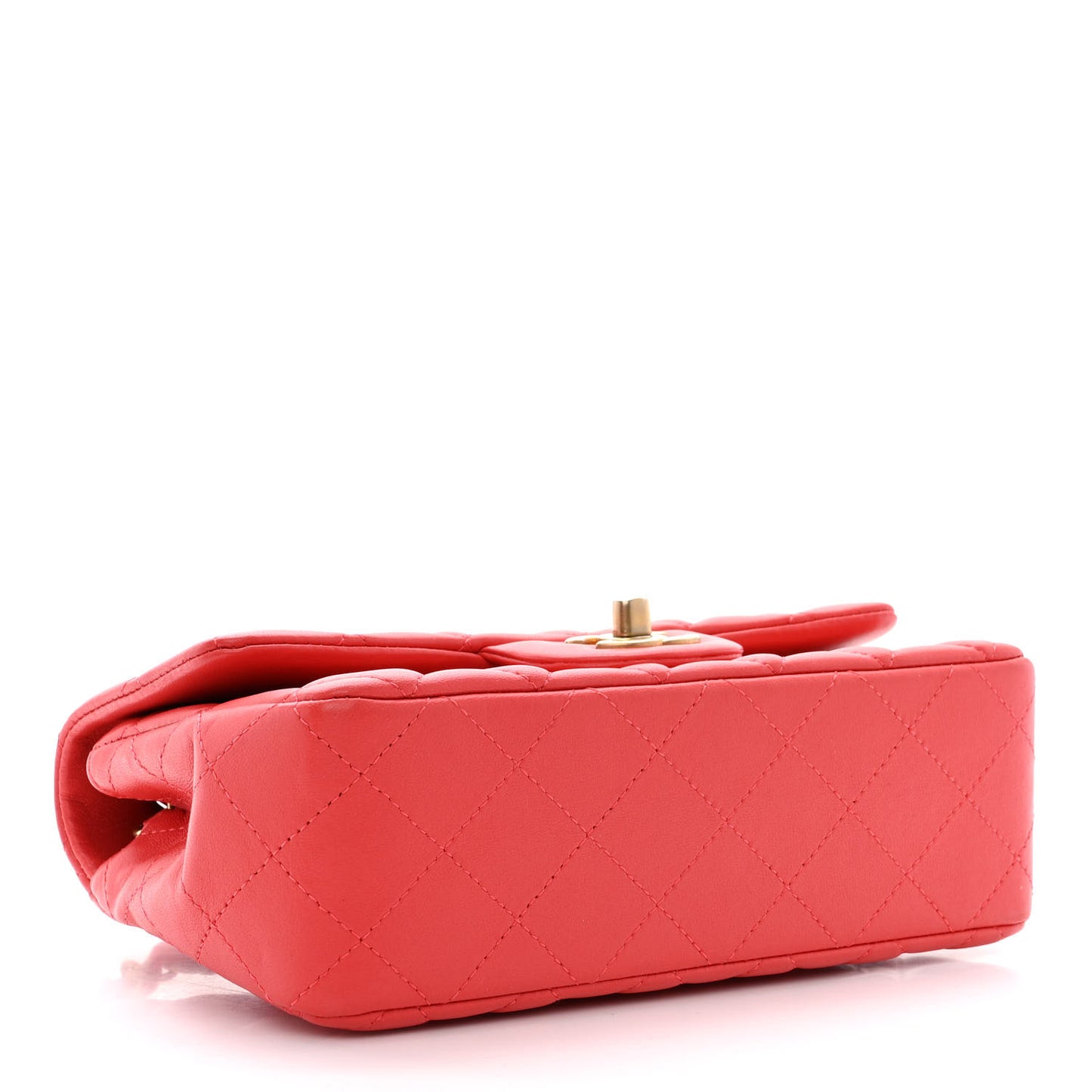 Lambskin Quilted Mini Rectangular Flap Red