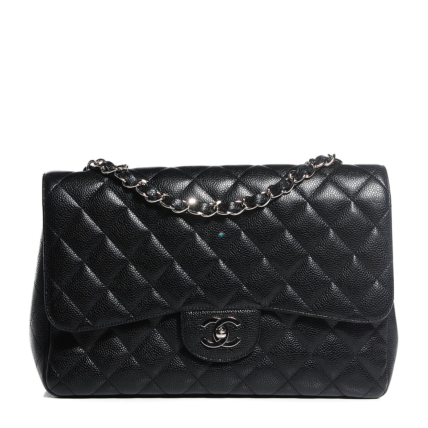 Caviar Quilted Jumbo Single Flap Black