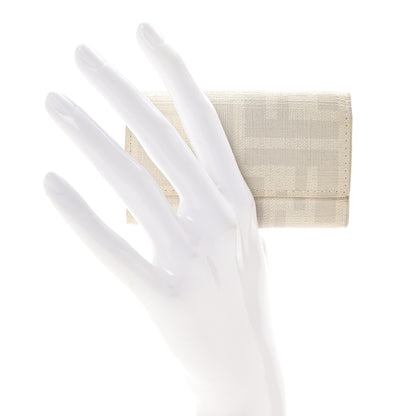 Fendi Zucca Spalmati Vitello Elite 6 Key Holder White 2 of 7