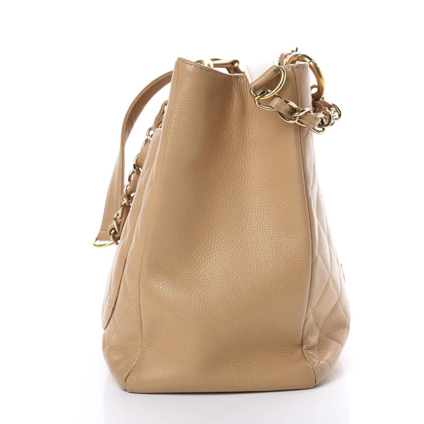 Caviar Quilted Grand Shopping Tote GST Beige
