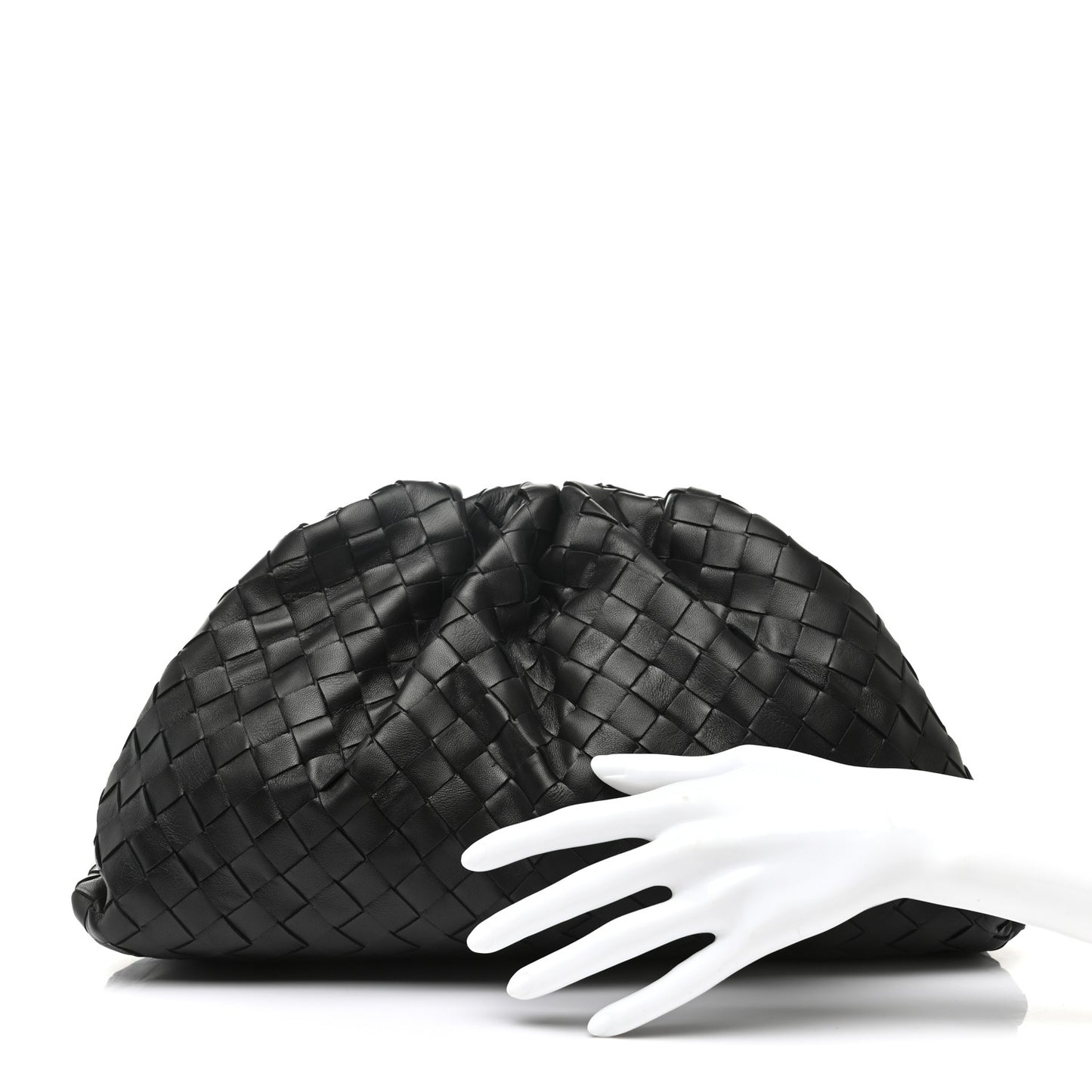 Nappa Maxi Intreccio The Pouch Oversized Clutch Black