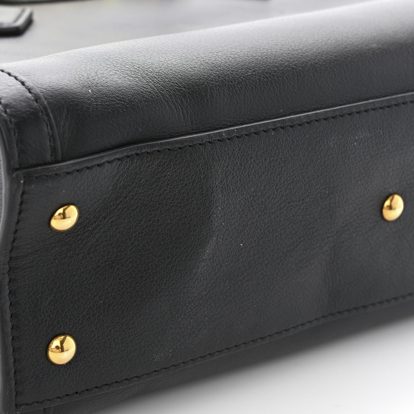 Calfskin Small Diana Tote Bag Black Yellow Fluo