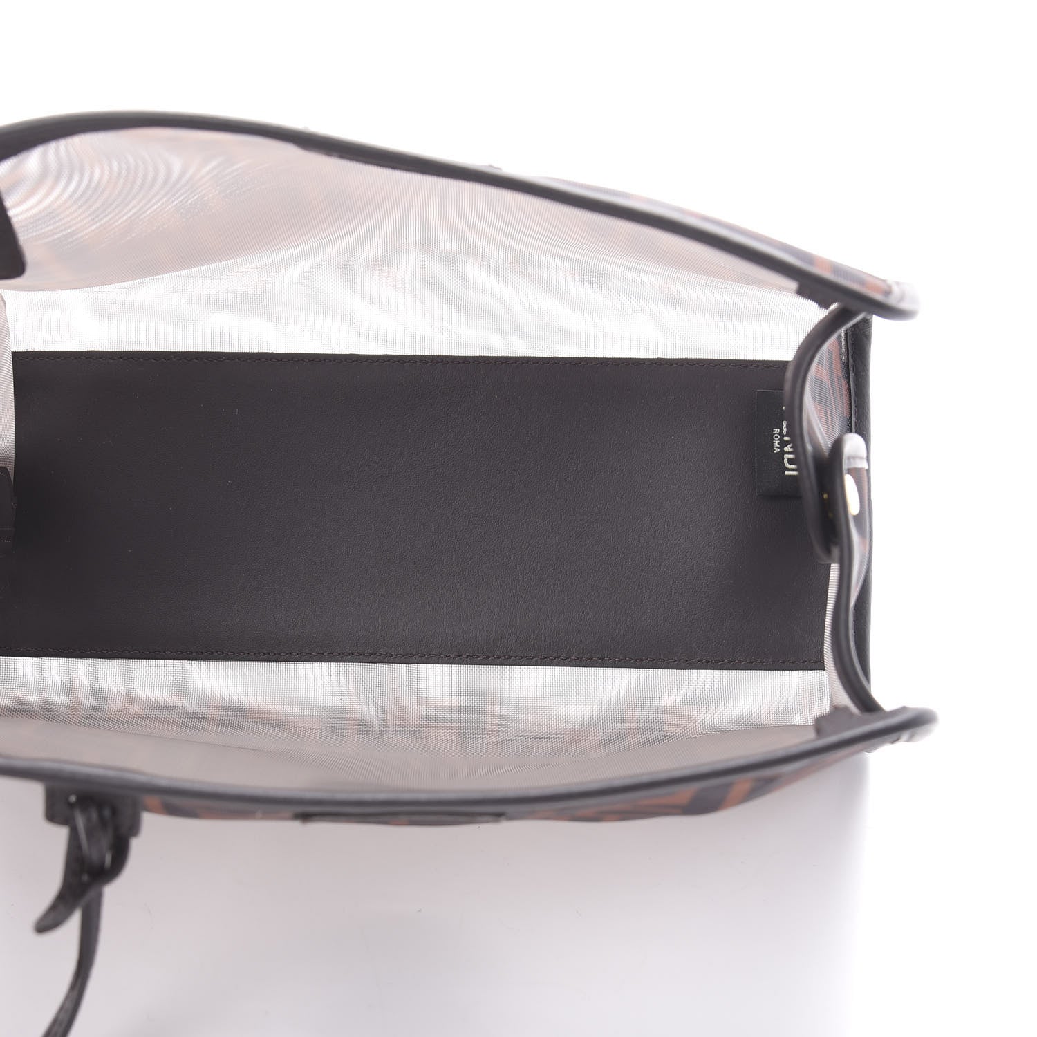 Fendi Mesh Vitello Century FF 1974 Mini Peekaboo Defender Cover Marrone Black Ebano 5 of 10
