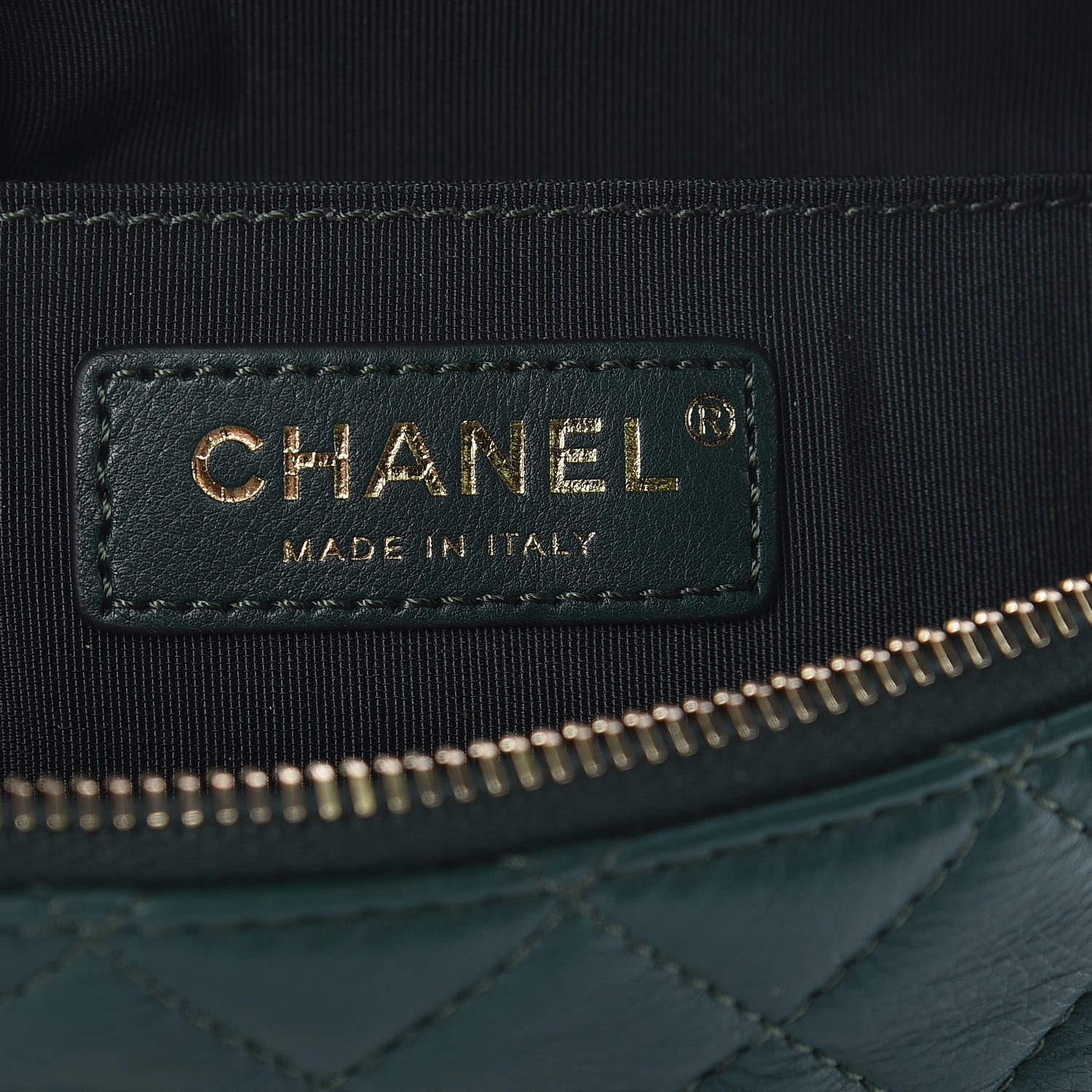 Chanel Calfskin Quilted Banane Waist Bag Fanny Pack Dark Green 6 of 9