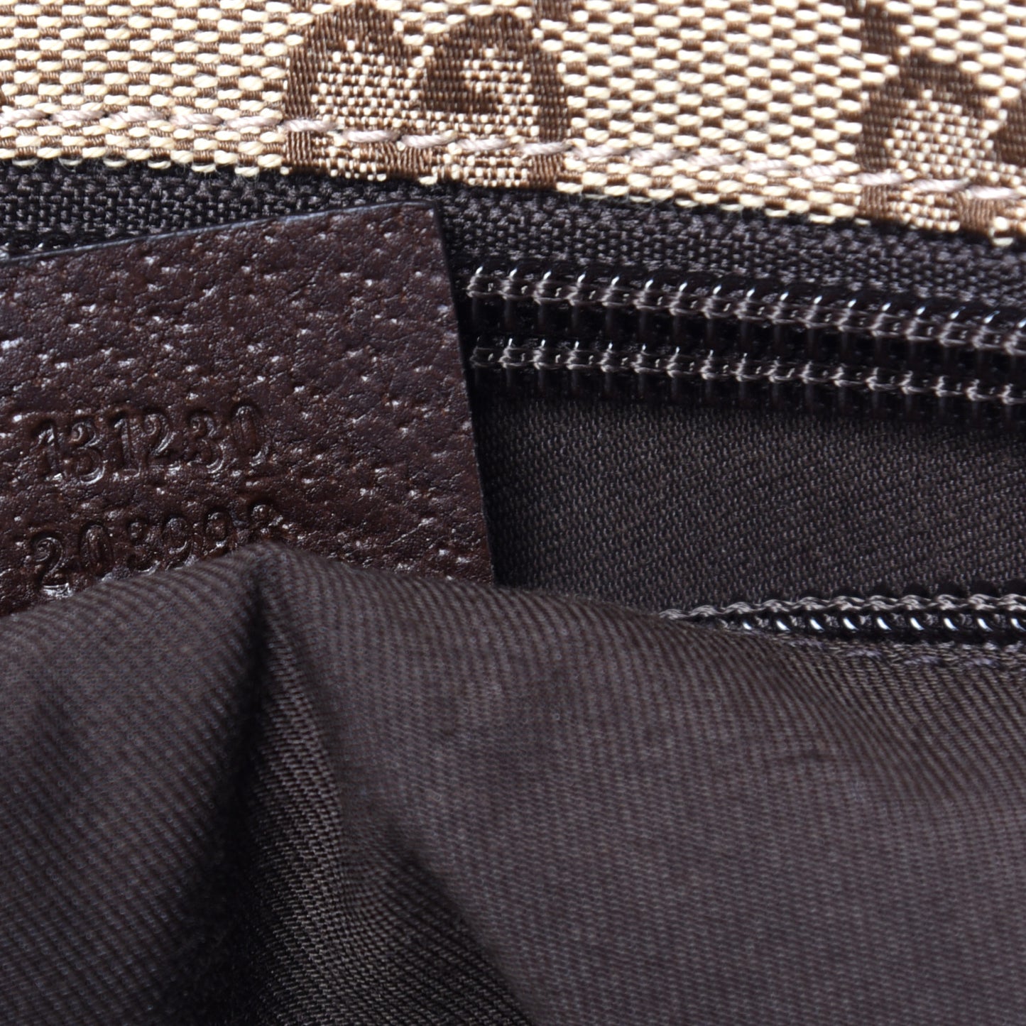 GG Monogram Medium Web Handle Bucket Tote Dark Brown