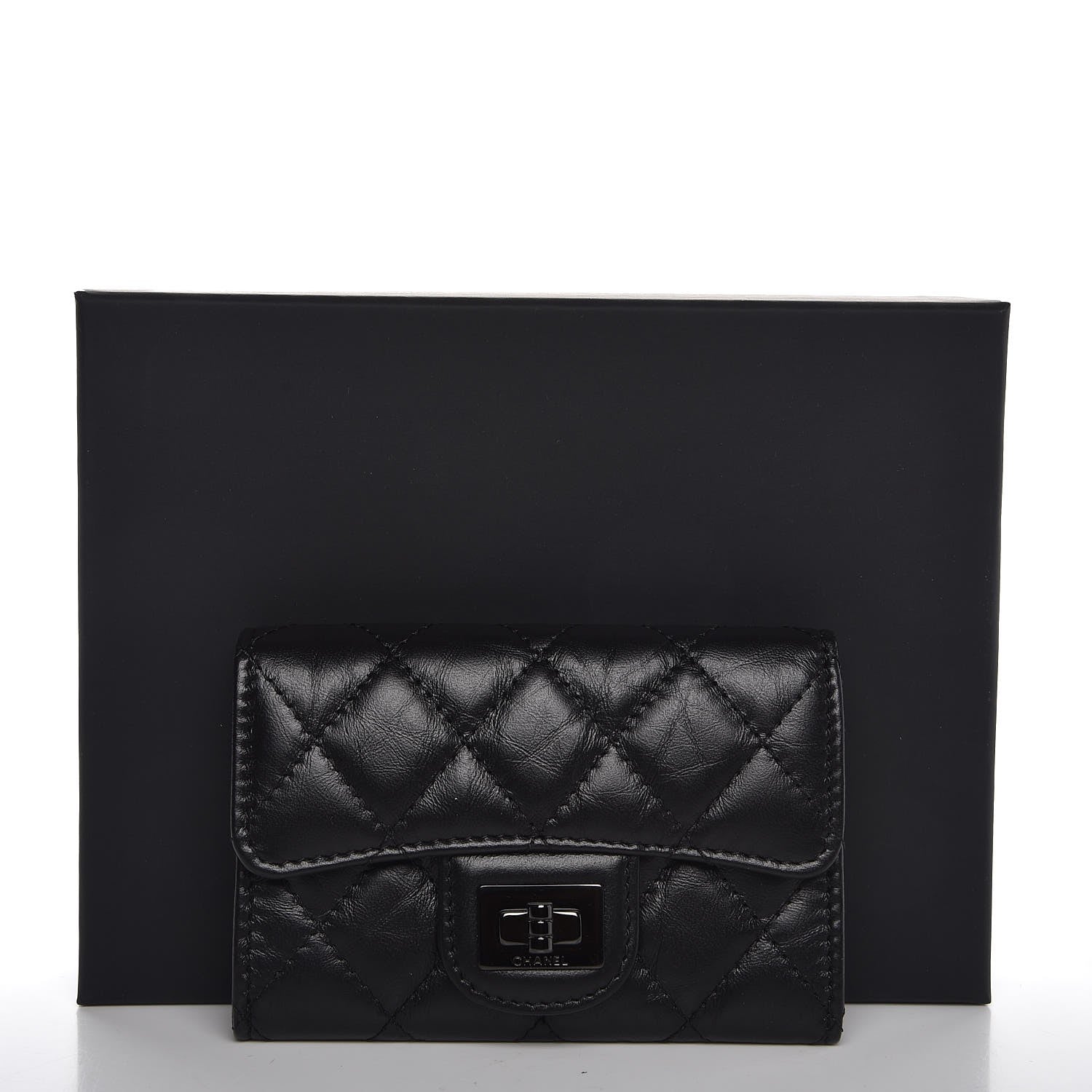 Chanel Aged Calfskin Quilted Reissue Flap Card Holder So Black 5 of 8
