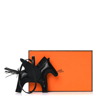 Hermes Milo Lambskin Grigri Rodeo Pegase Horse Bag Charm MM So Black 5 of 5