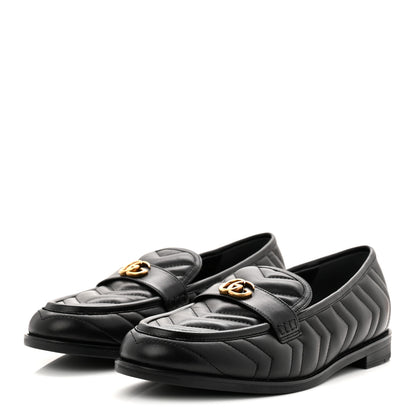 Gucci Nappa Matelasse Double G Marmont Loafers 42 Black 4 of 10