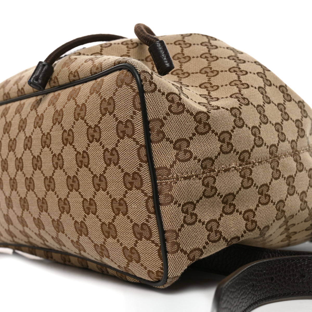 Gucci Monogram Dollar Calfskin O Drawstring Backpack Beige Ebony Testa di Moro Dark Chocolate 10 of 10