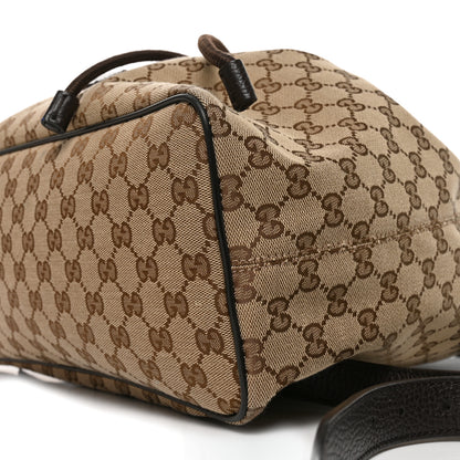 Gucci Monogram Dollar Calfskin O Drawstring Backpack Beige Ebony Testa di Moro Dark Chocolate 10 of 10