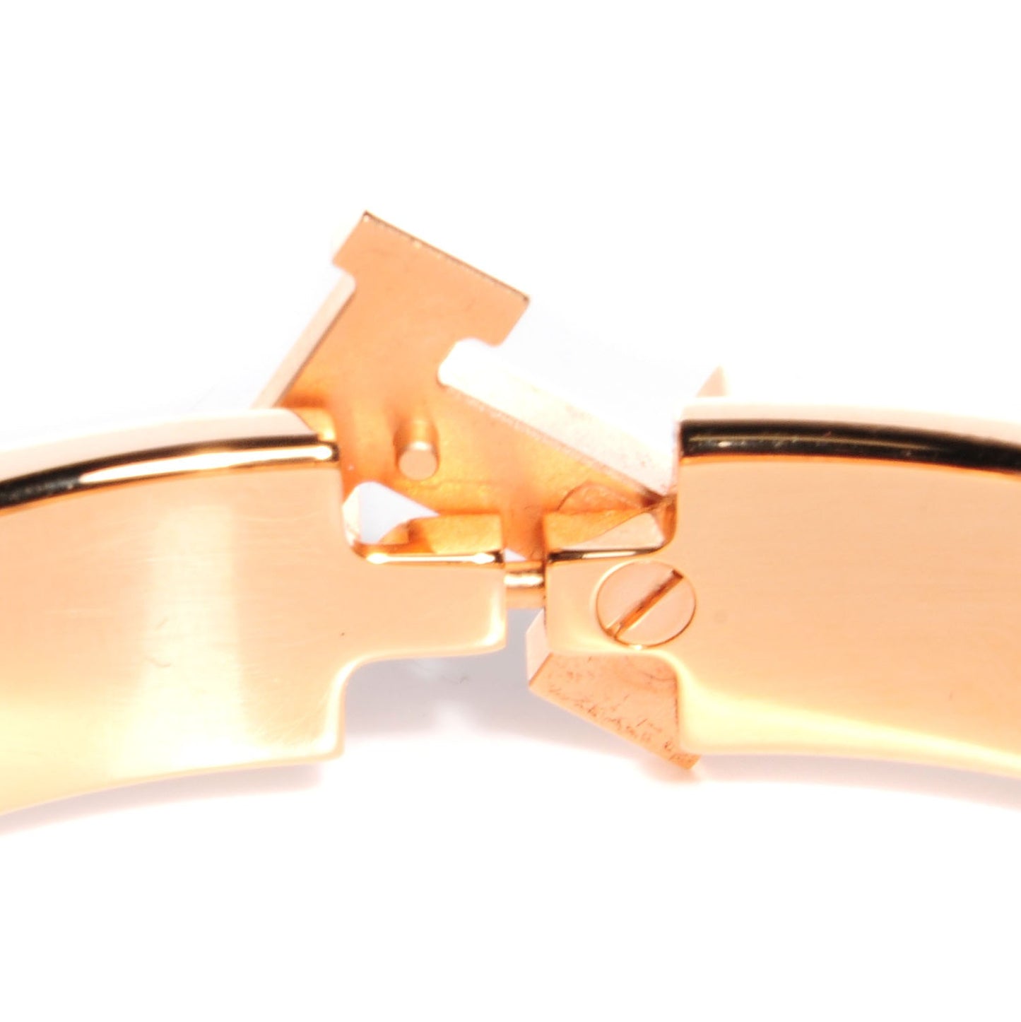 Enamel Narrow Clic Clac H Bracelet GM White