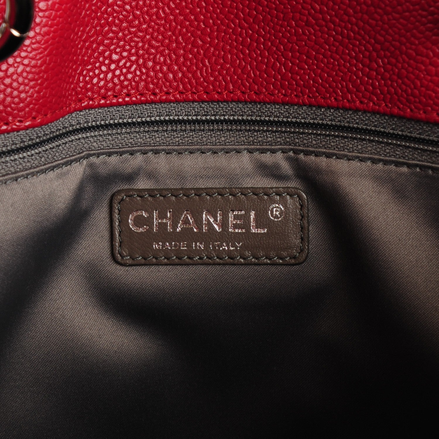 Chanel Caviar Quilted Grand Shopping Tote GST Red 6 of 7
