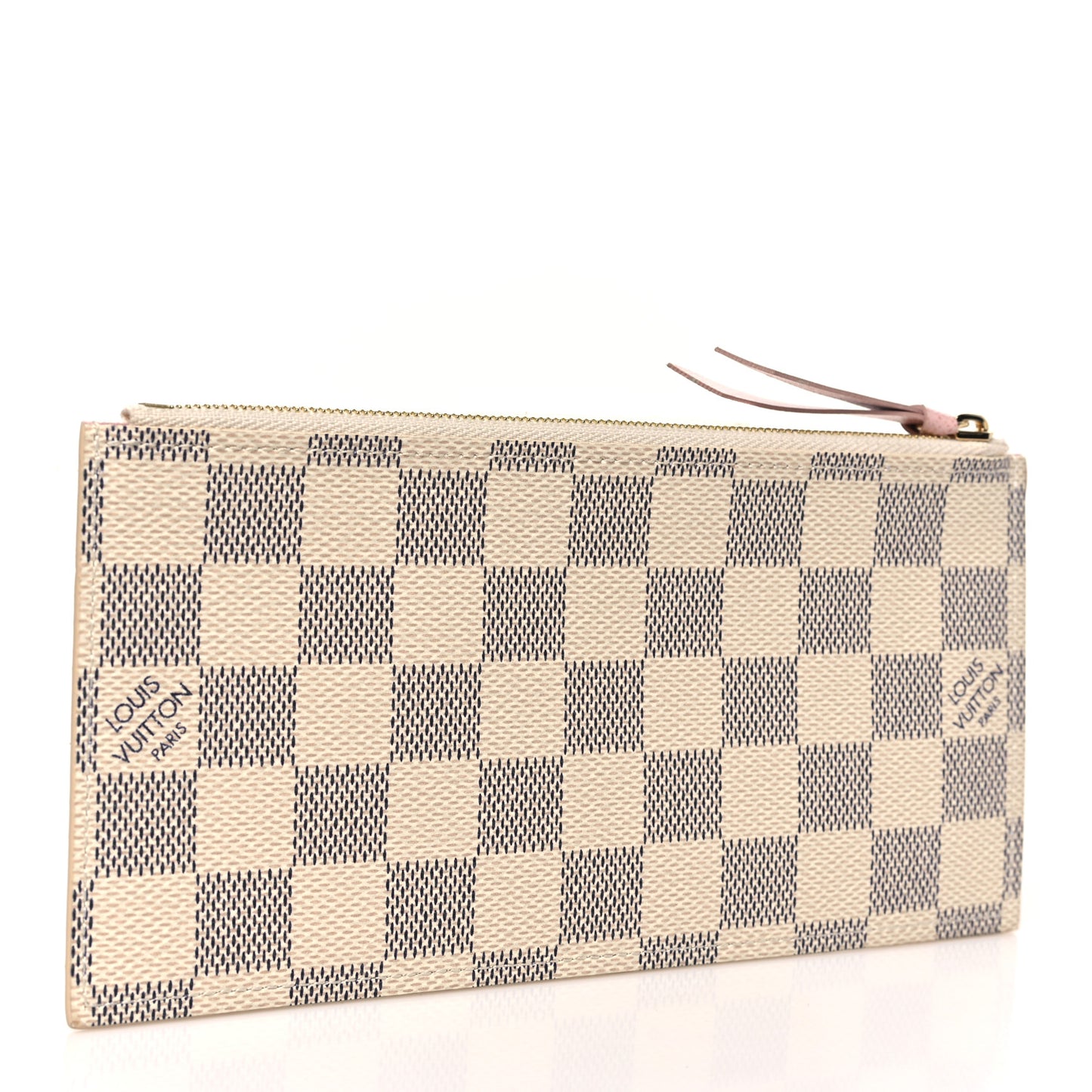 Damier Azur Felicie Chain Wallet Zippered Insert Rose Ballerine