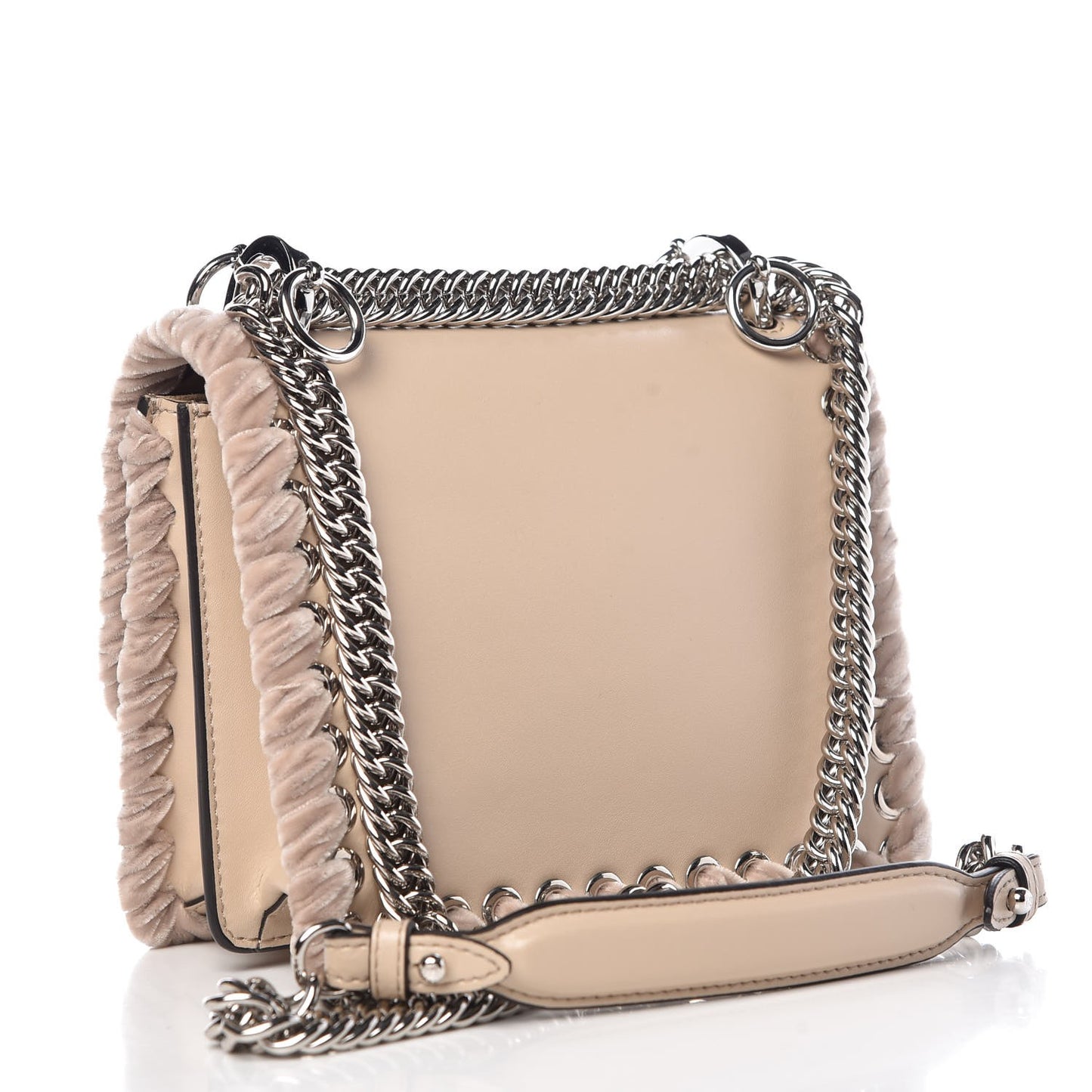 Calfskin Velvet Lace Up Small Kan I Shoulder Bag Nuvola Multicolor