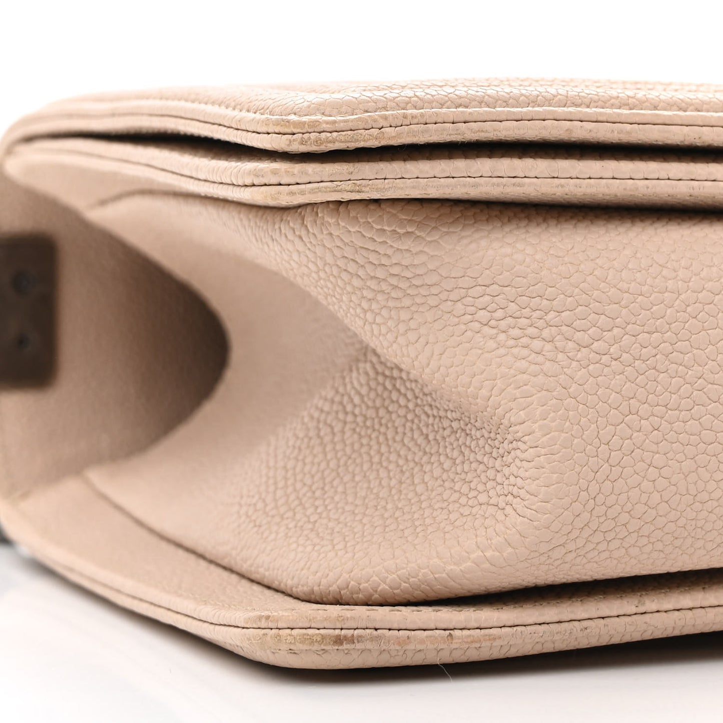 Caviar Quilted Medium Boy Flap Beige