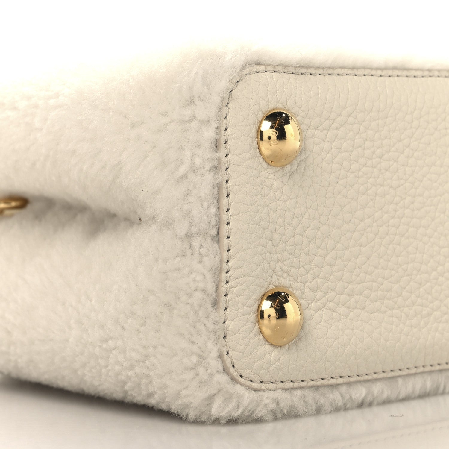 Louis Vuitton Shearling Calfskin Capucines BB White 8 of 9