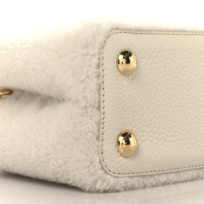 Louis Vuitton Shearling Calfskin Capucines BB White 8 of 9