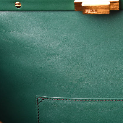 Fendi Buffalo Vitello Large Peekaboo Iconic Satchel Tobacco Verde 29 of 29