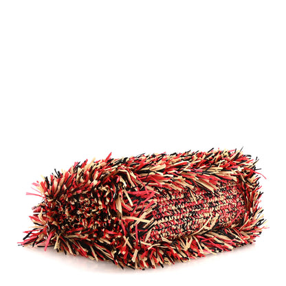 Chanel Raffia Fringe Nano Kelly Shopper Red Beige Black 4 of 11