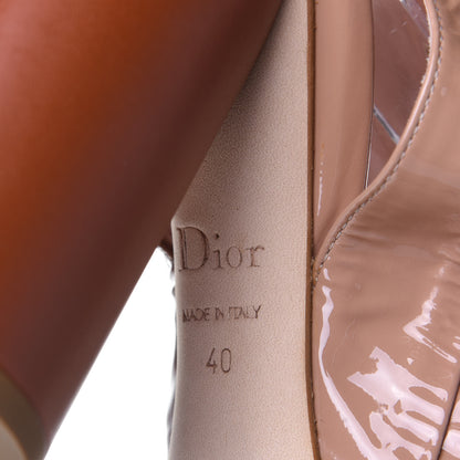 Christian Dior Patent Conquest Pumps 40 Black White Tan 8 of 11