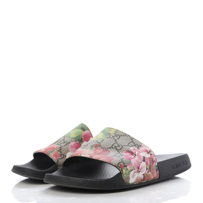 Gucci GG Supreme Monogram Blooms Slide Sandals 36 Beige Multicolor 3 of 9
