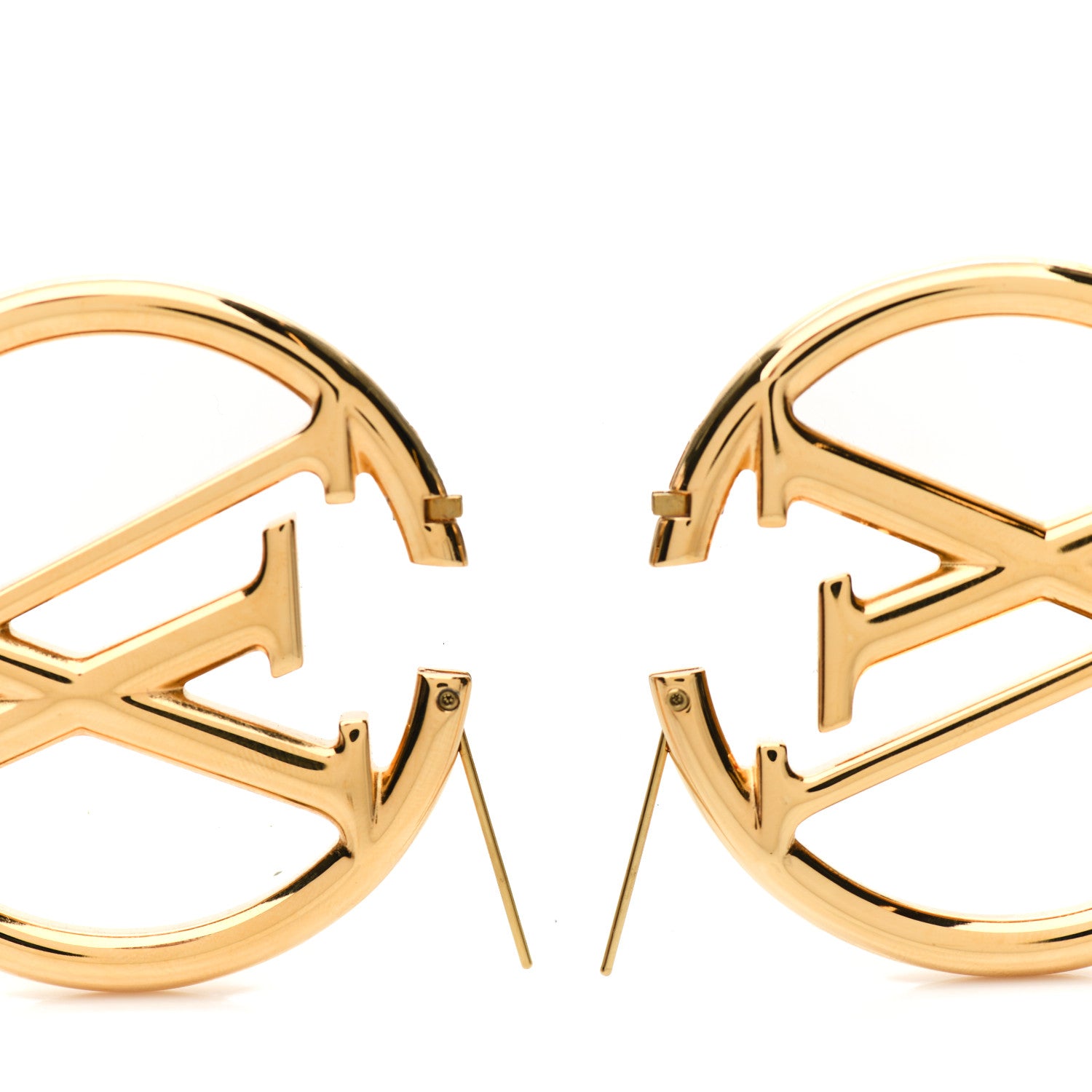 Louis Vuitton Metal Louise Hoop Earrings Gold 3 of 4