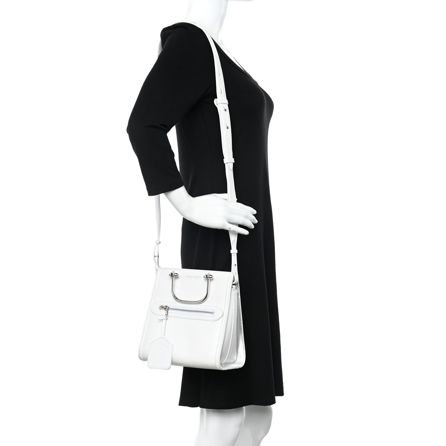 Alexander McQueen Calfskin The Short Story Shoulder Bag White 2 of 15