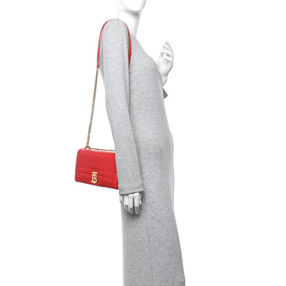 Burberry Lambskin Quilted Small Lola Bag Bright Red 2 of 10