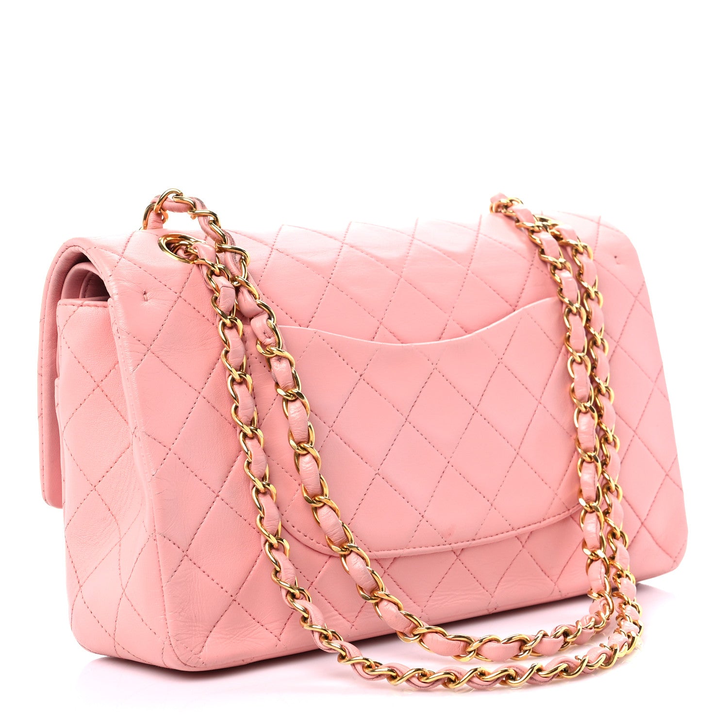 Chanel Lambskin Quilted Medium Double Flap Light Pink 2 of 17