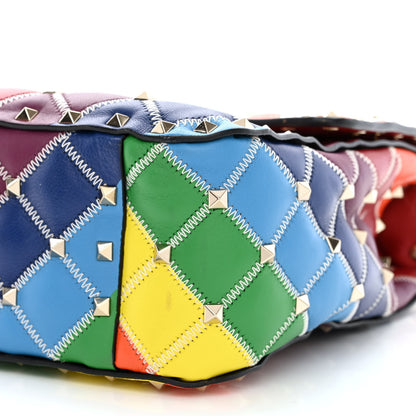 Valentino Garavani Lambskin Medium Rockstud Spike Shoulder Bag Rainbow 9 of 9