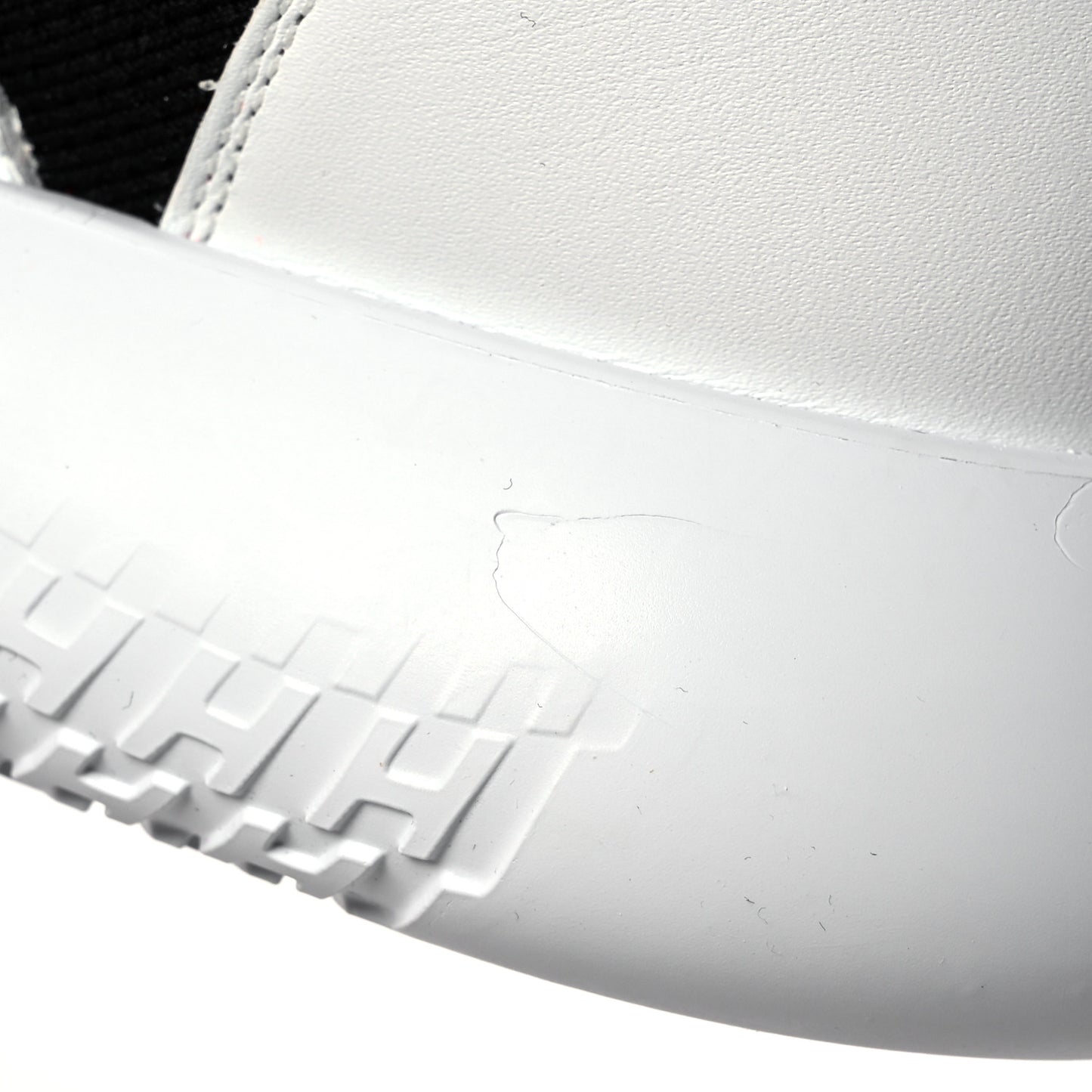 Technical Canvas Calfskin Womens Duel Sneakers 36 White Black