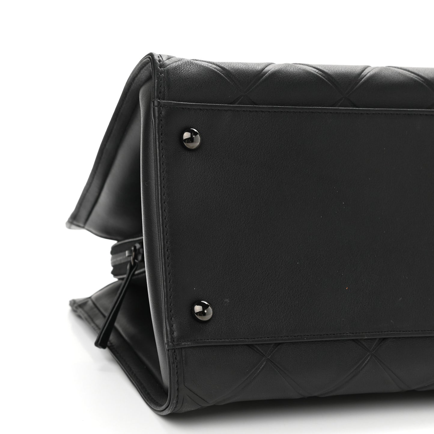 Calfskin Propeller Shopping Tote Black