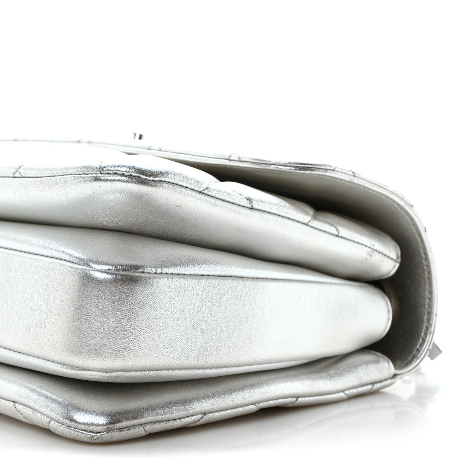 Chanel Metallic Lambskin Quilted Small Trendy CC Flap Dual Handle Bag Silver Silver 10 of 11