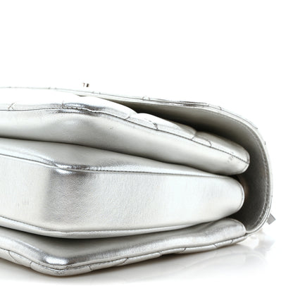 Chanel Metallic Lambskin Quilted Small Trendy CC Flap Dual Handle Bag Silver Silver 10 of 11